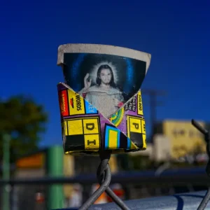 Jesus Blessing Virgil Ave From A Lottery Ticket - Downtown Los Angeles