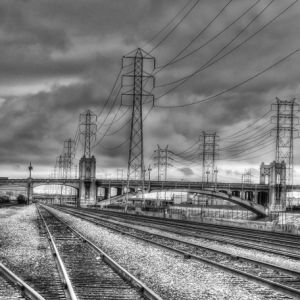 Sixth Street Bridge and Trainyard, Early Morning.jpg - Down By The River