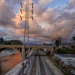 Pink Cloud And Train Tracks.jpg - Down By The River